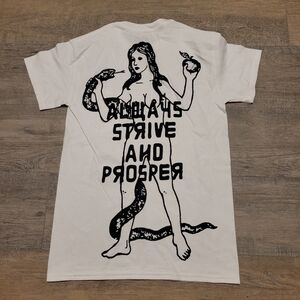 Always Strive and Prosper  ASAP Worldwide White Graphic T-Shirt Size Small